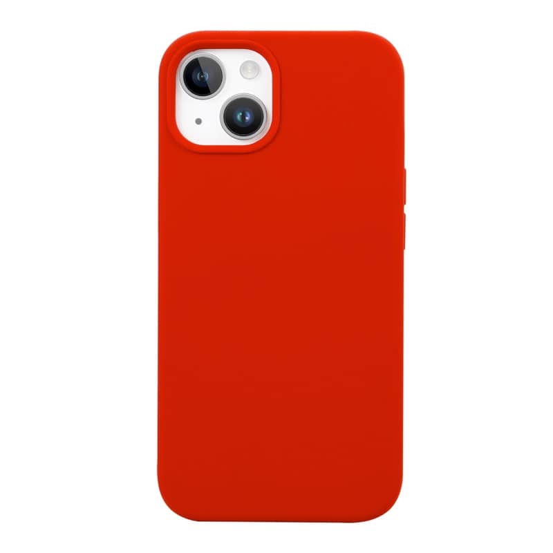 Housse silicone pour iPhone 15 avec intérieur microfibres rouge Photo 1