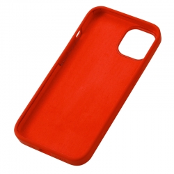 Housse Silicone pour iPhone 15 Plus avec Intérieur Microfibres Rouge