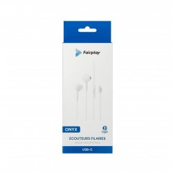 Ecouteurs USB-C Blanc avec micro et télécommande photo 4