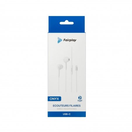 Ecouteurs USB-C Blanc avec micro et télécommande photo 4