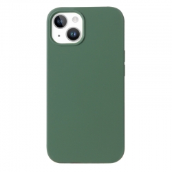 Housse silicone pour iPhone 14 avec intérieur microfibres vert nuit 4
