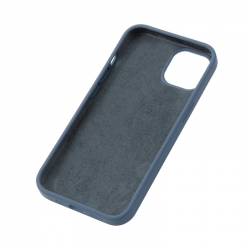 Housse silicone pour iPhone 14 avec intérieur microfibres Bleu nuit photo 2