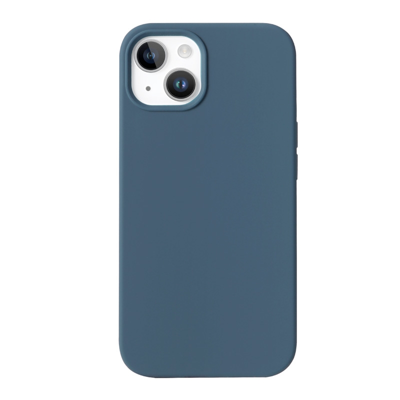 Housse silicone pour iPhone 14 Pro avec intérieur microfibres Bleu nuit photo principale