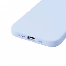 Housse silicone pour iPhone 14 avec intérieur microfibres violet photo 1