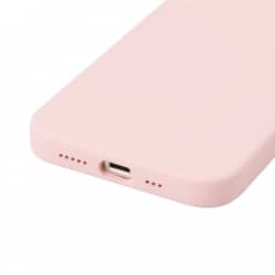 Housse silicone pour iPhone 14 avec intérieur microfibres Rose pastel