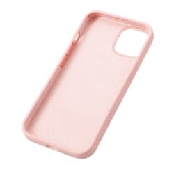 Housse silicone pour iPhone 14 avec intérieur microfibres Rose pastel dos