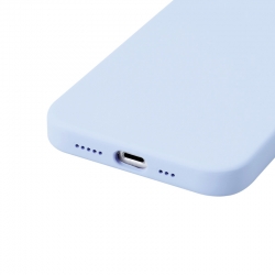 Housse silicone pour iPhone 13 avec intérieur microfibres violet pastel photo 2