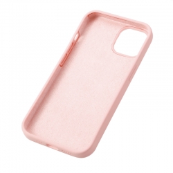 Housse silicone pour iPhone 13 avec intérieur microfibres Rose pastel photo 2