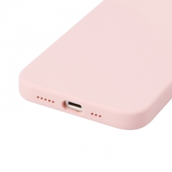 Housse silicone pour iPhone 13 mini avec intérieur microfibres Rose pastel photo 3