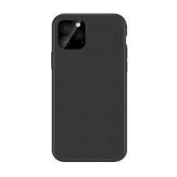 Housse silicone pour iPhone 12 et iPhone 12 PRO avec intérieur microfibres Noir photo 1