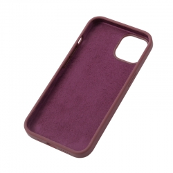 Housse silicone pour iPhone 12 mini avec intérieur microfibres marron