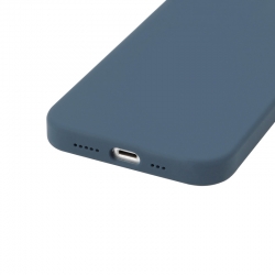 Housse silicone pour iPhone 12 et iPhone 12 PRO avec intérieur microfibres Bleu de minuit photo 3