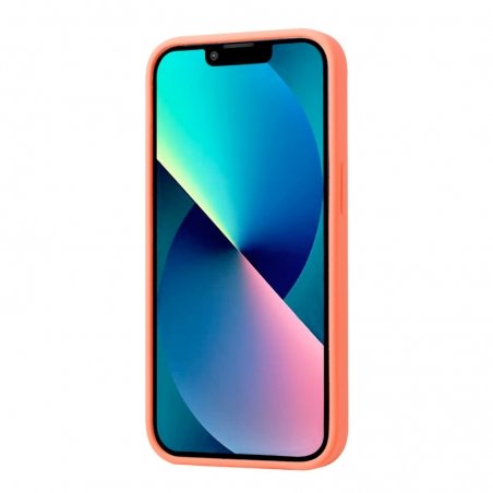 Coque en silicone Orange Corail pour iPhone XR intérieur en microfibres photo 2
