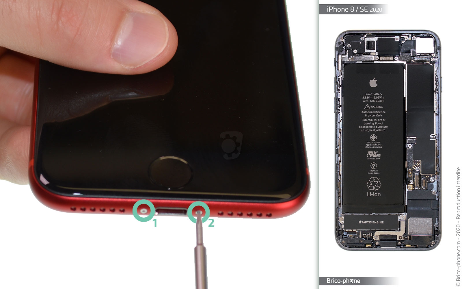 Kit complet réparation batterie iPhone SE (2020)