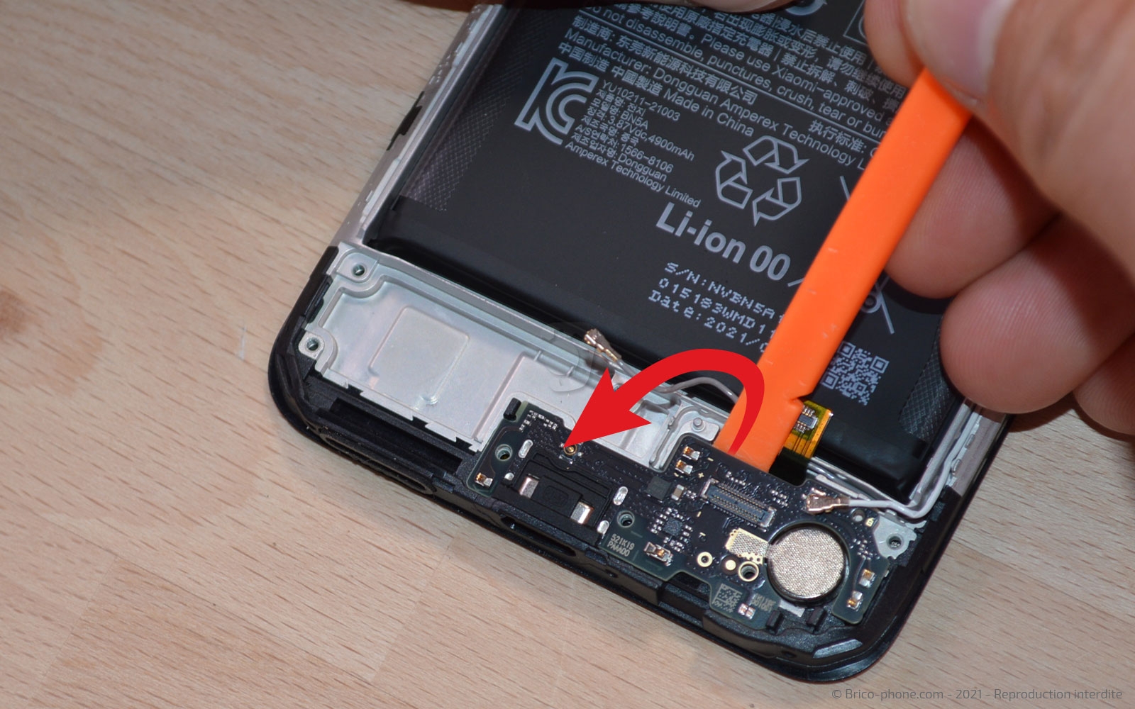 Changement du connecteur de charge sur Poco M3 Pro photo 3