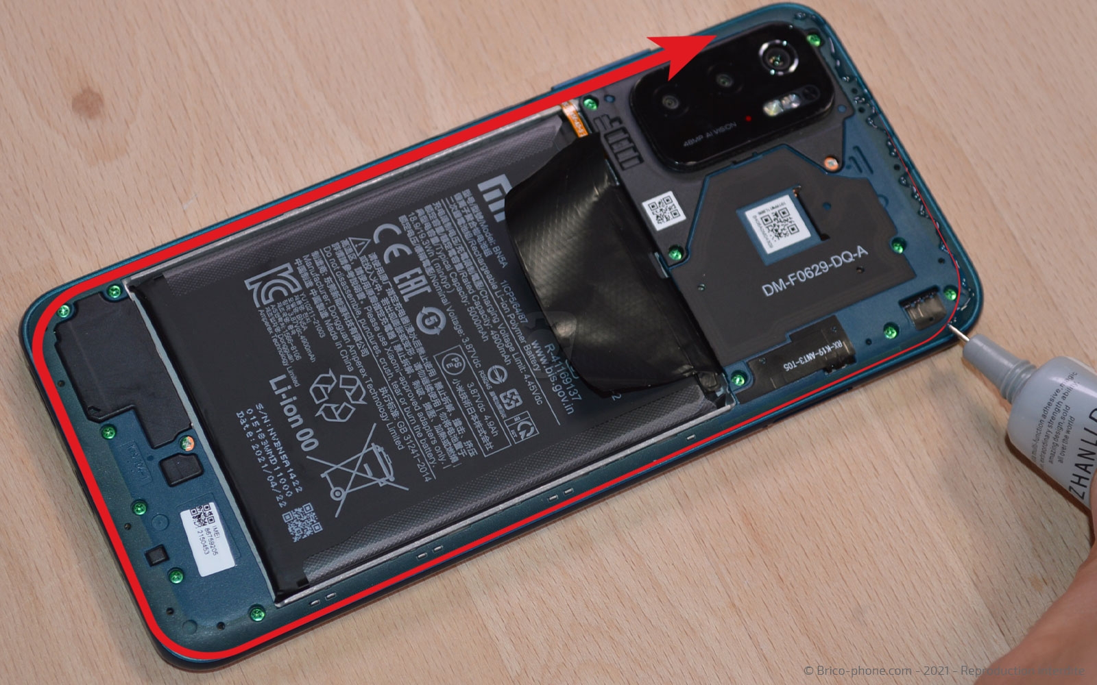 Changement du connecteur de charge sur Poco M3 Pro photo 3