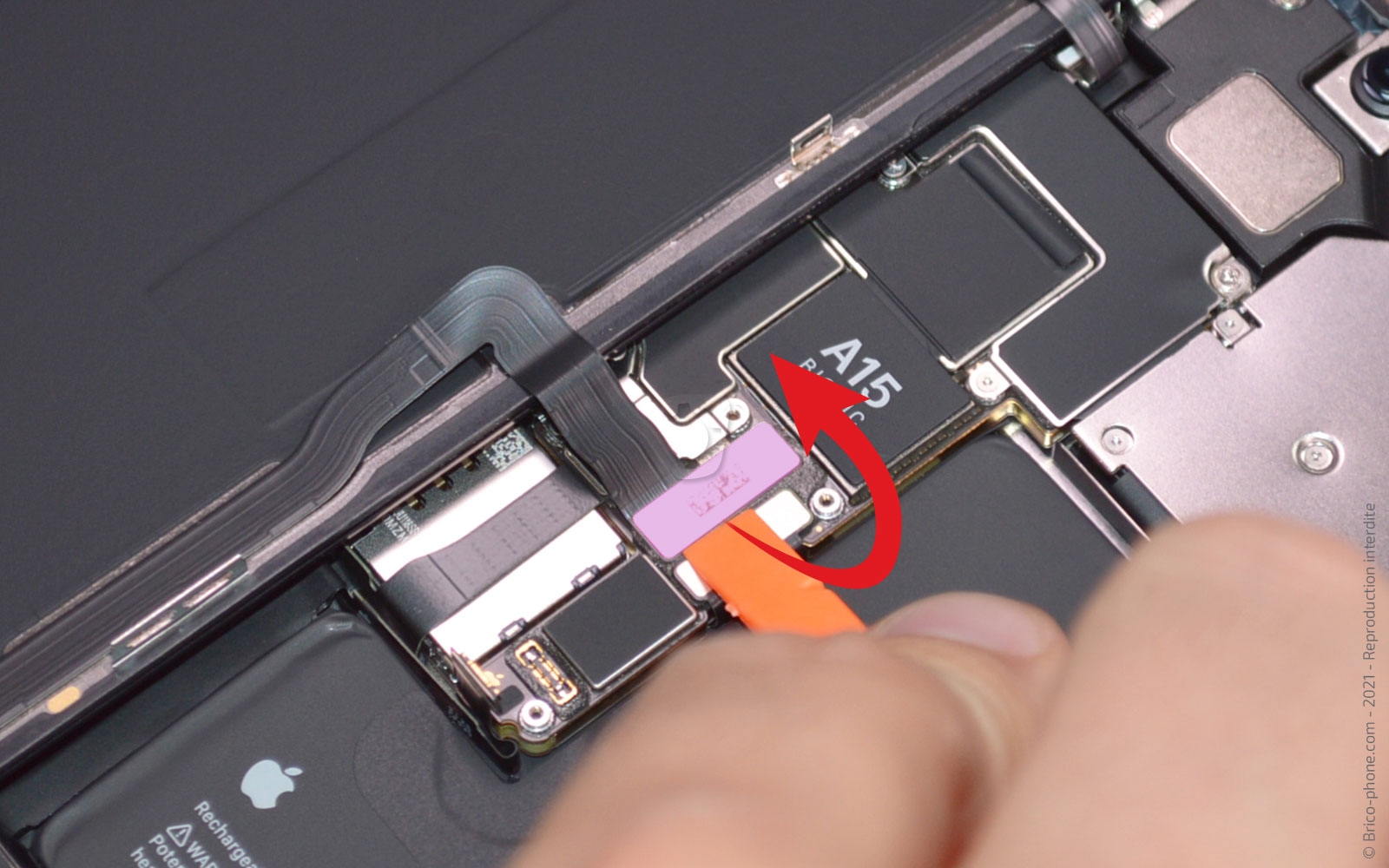 Remplacement du Taptic Engine (vibreur) sur iPhone 13 Pro photo 2