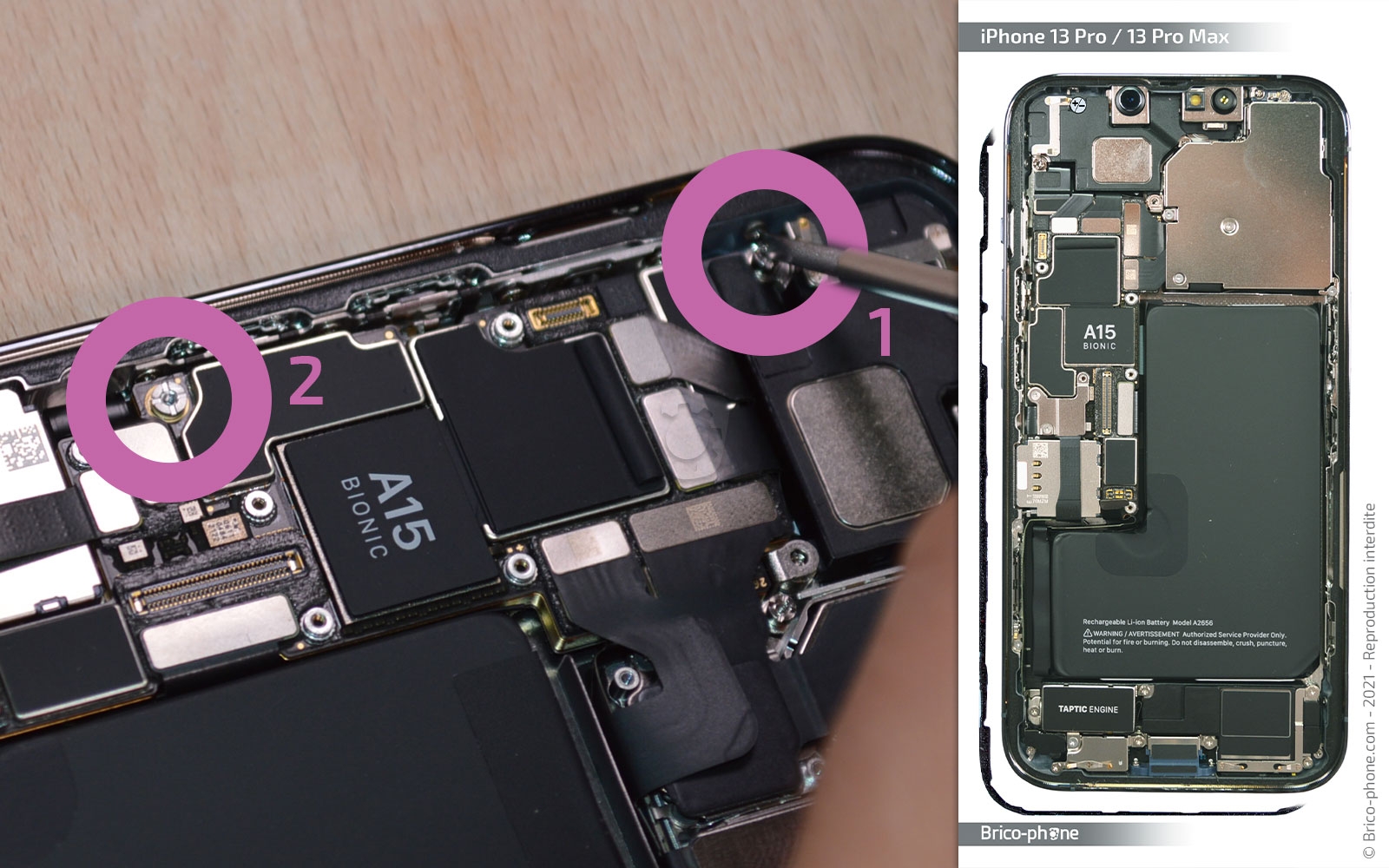 Changement du buzzer (HP interne) sur iPhone 13 Pro photo 1