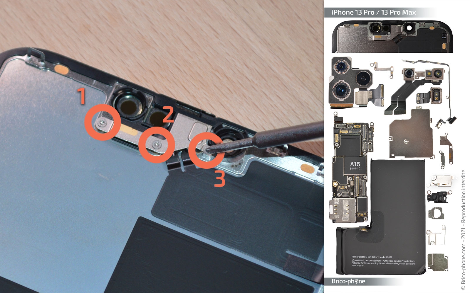 Comment changer l'écran (vitre + Oled) sur iPhone 13 Pro Max photo 1