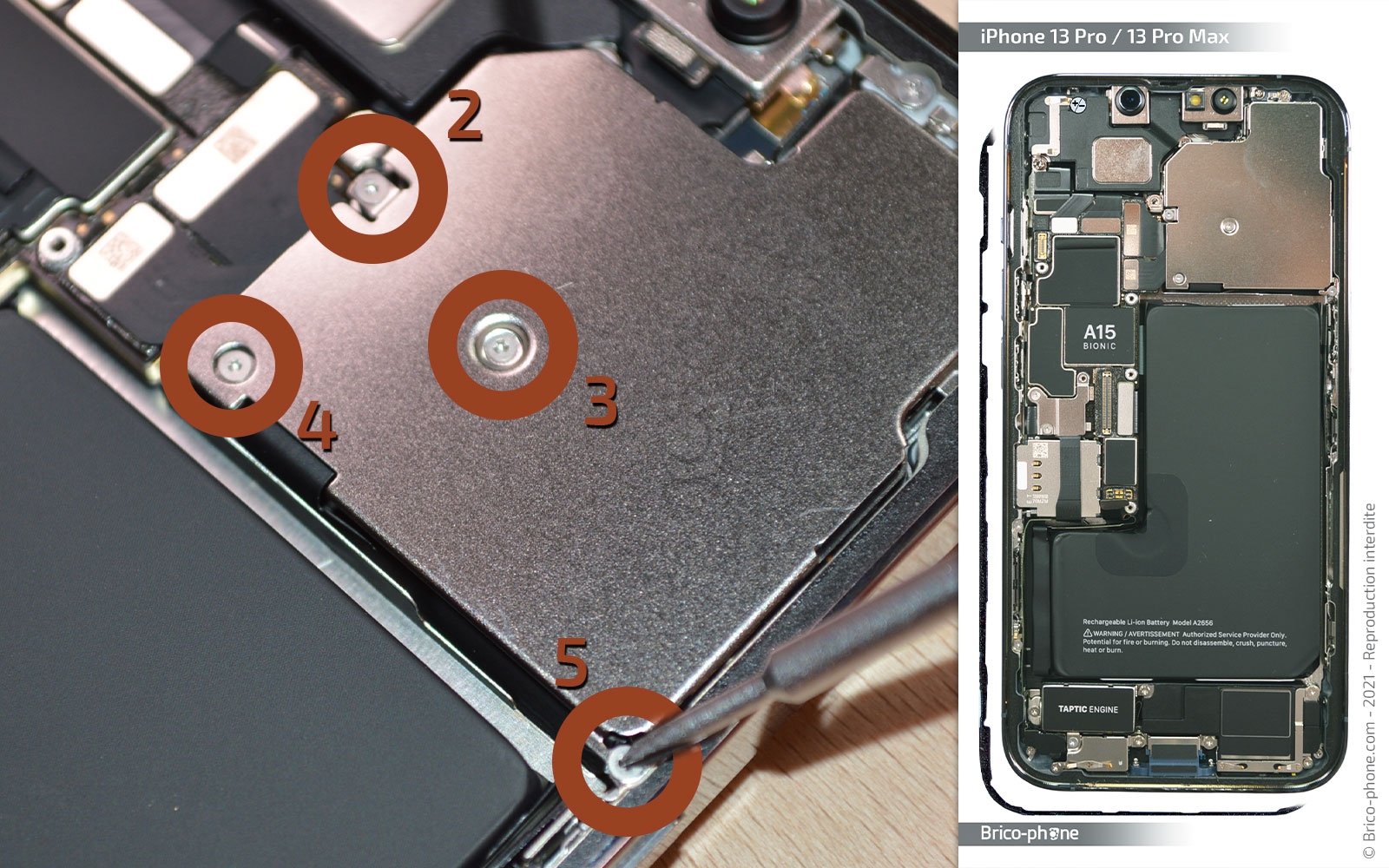 Changement du module triple caméras arrière sur iPhone 13 Pro Max photo 2