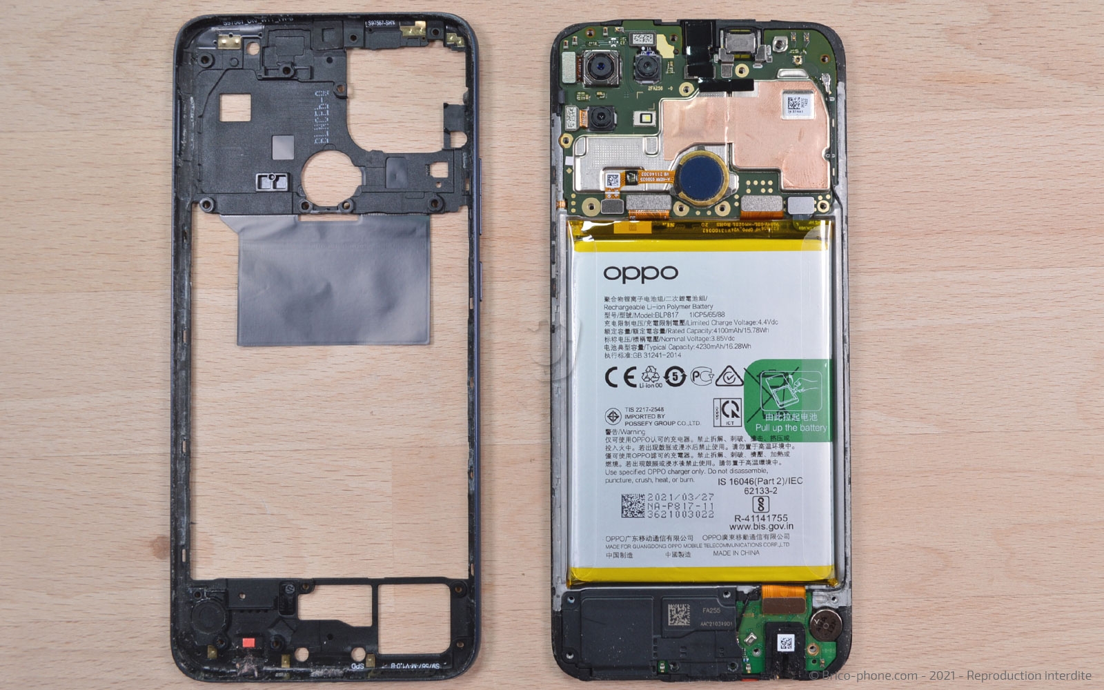 Changement de l'écran (vitre + LCD) sur A15 photo 4