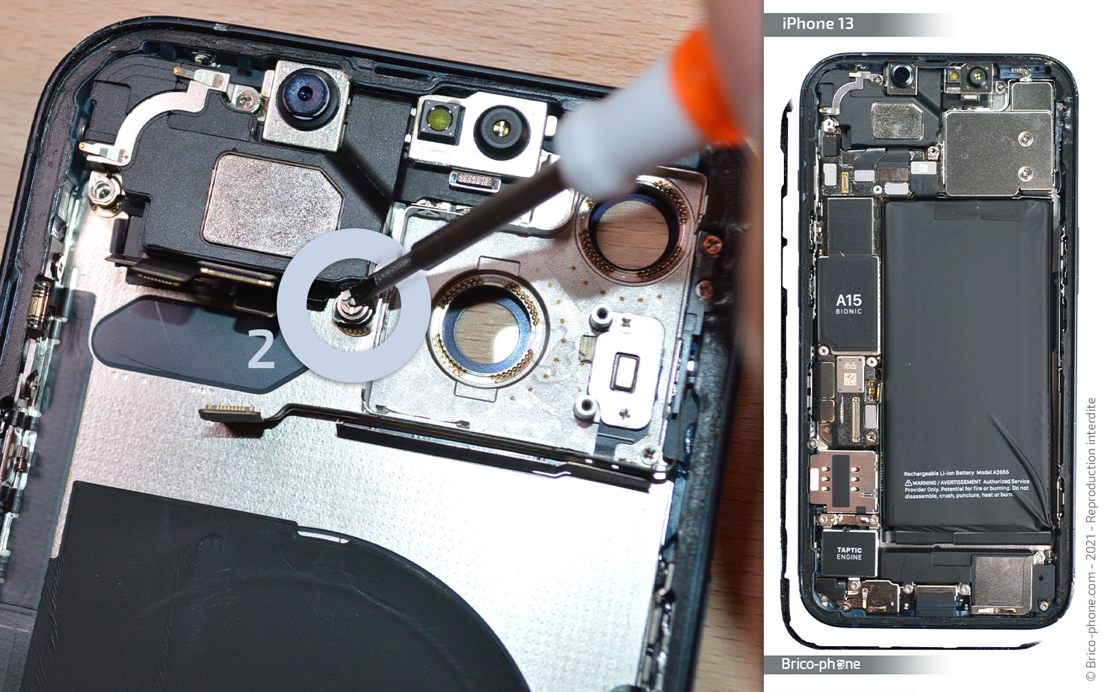 Changement du buzzer (HP interne) sur iPhone 13 photo 1