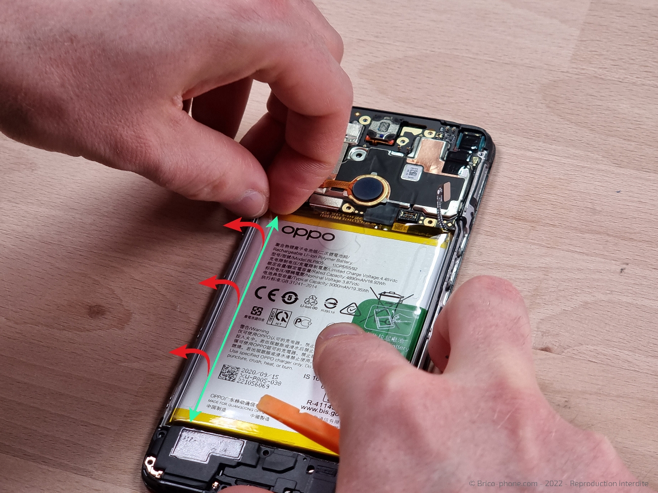 Changement de l'écran (vitre + LCD) sur A53S photo 1