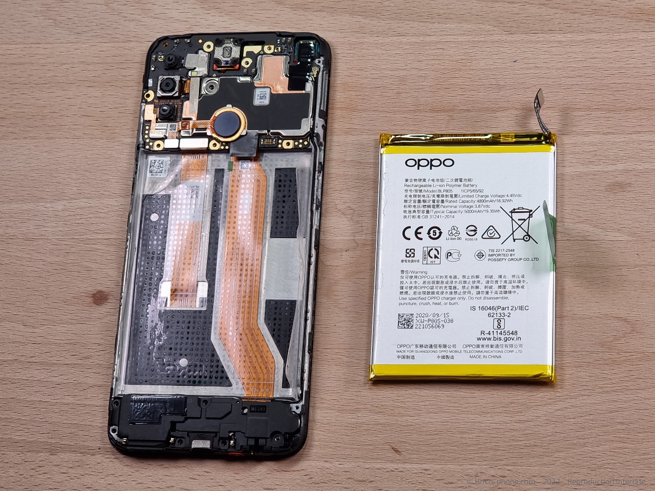 Changement de batterie sur A53S photo 4