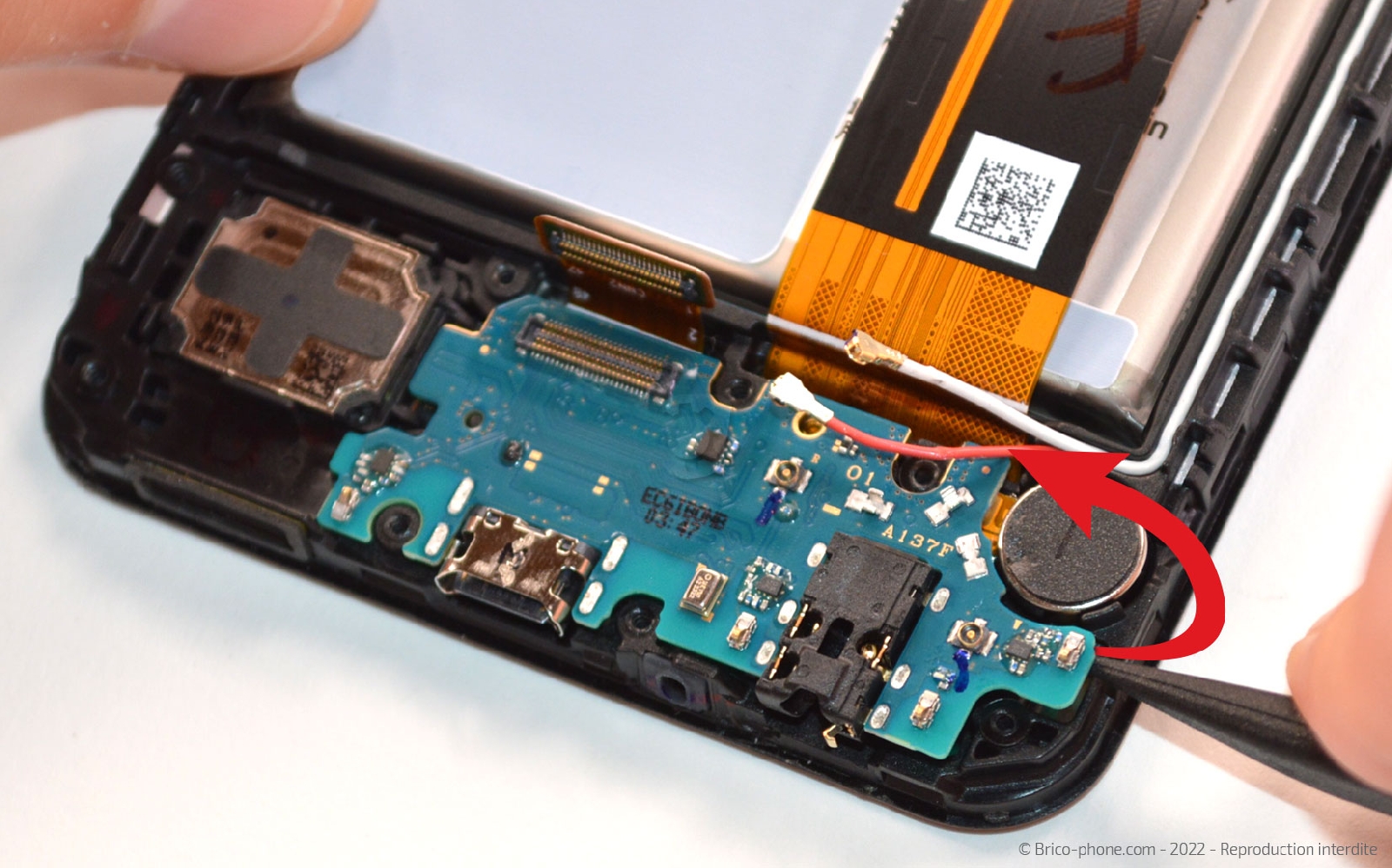 Comment remplacer le connecteur de charge sur Galaxy A13 photo 3