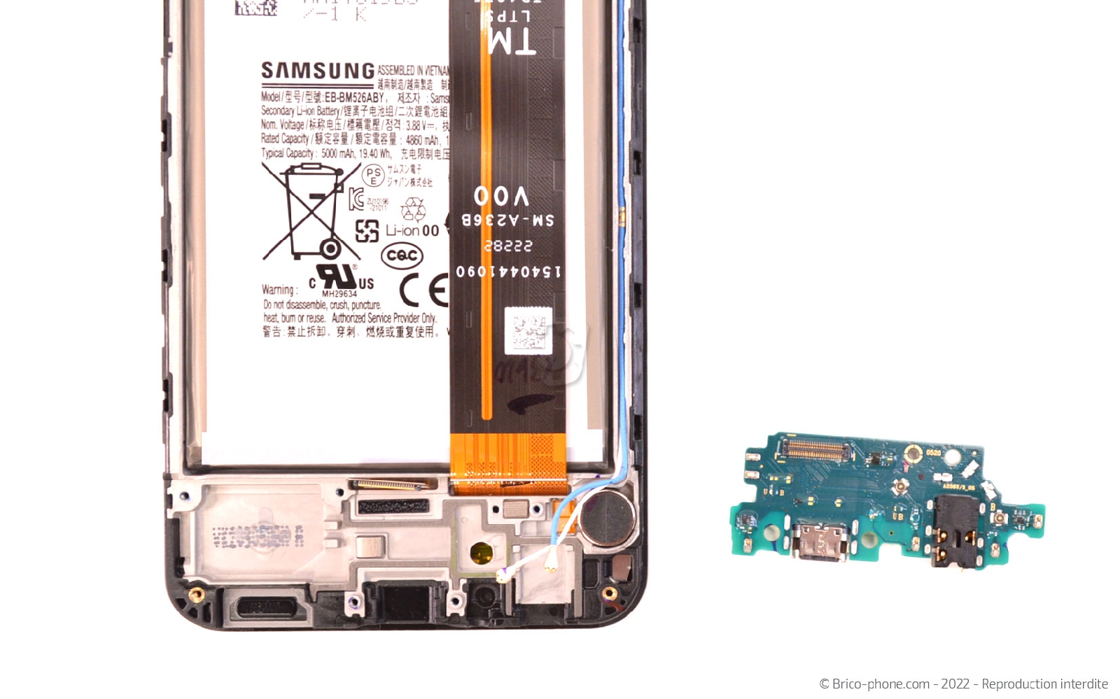 Comment changer le connecteur de charge sur Galaxy A23 (5G) photo 3