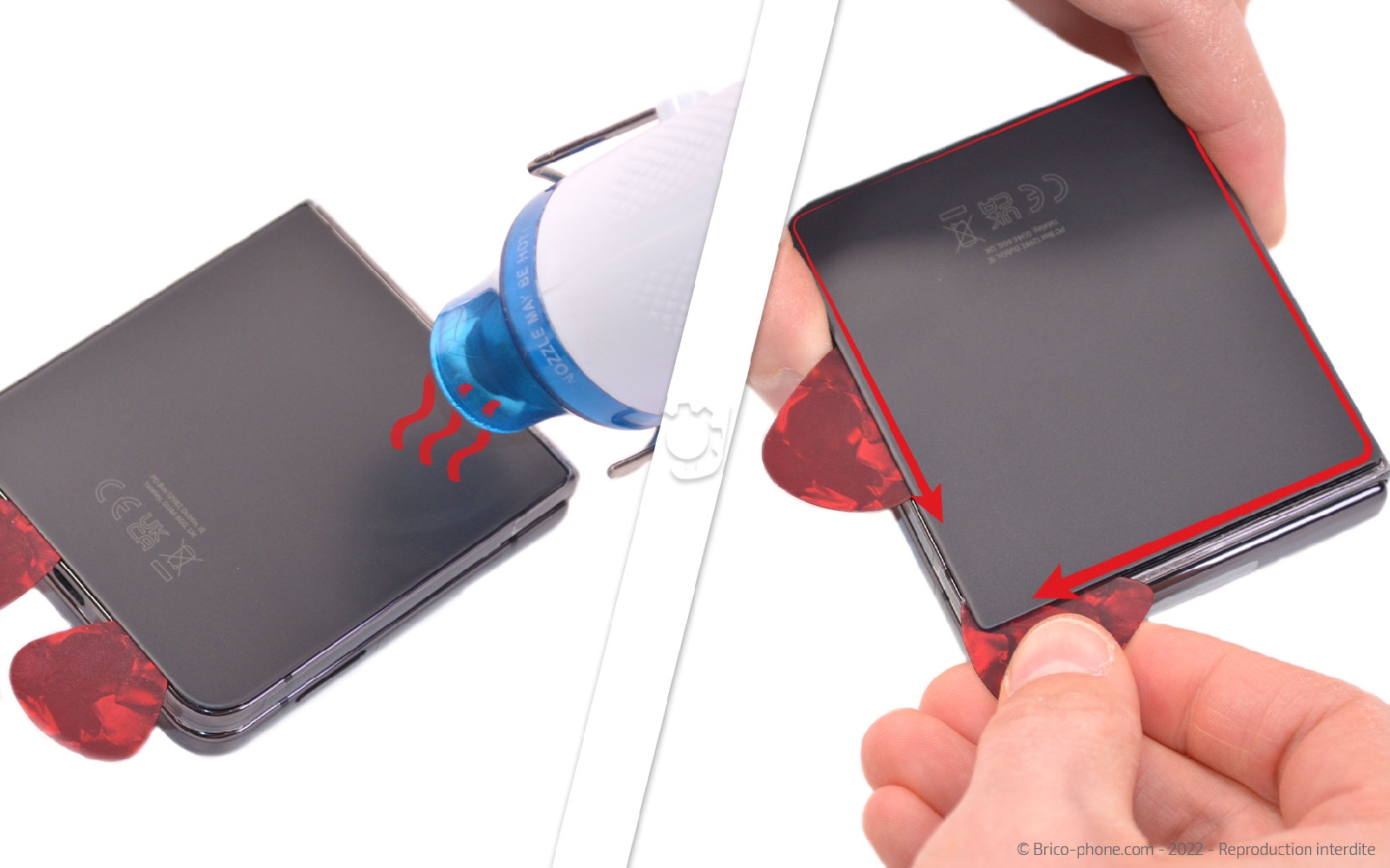 Comment changer les vitres arrière sur Galaxy Z Flip4 photo 3