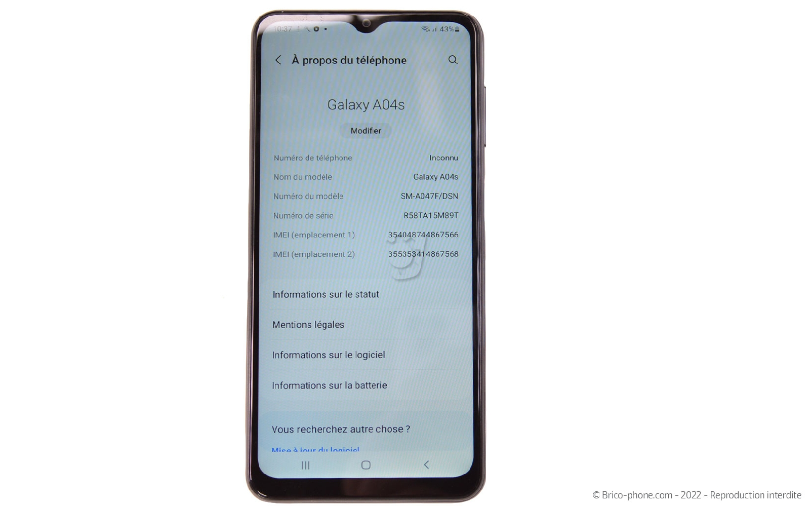 Comment changer le bloc écran complet ? sur Galaxy A04s photo 1