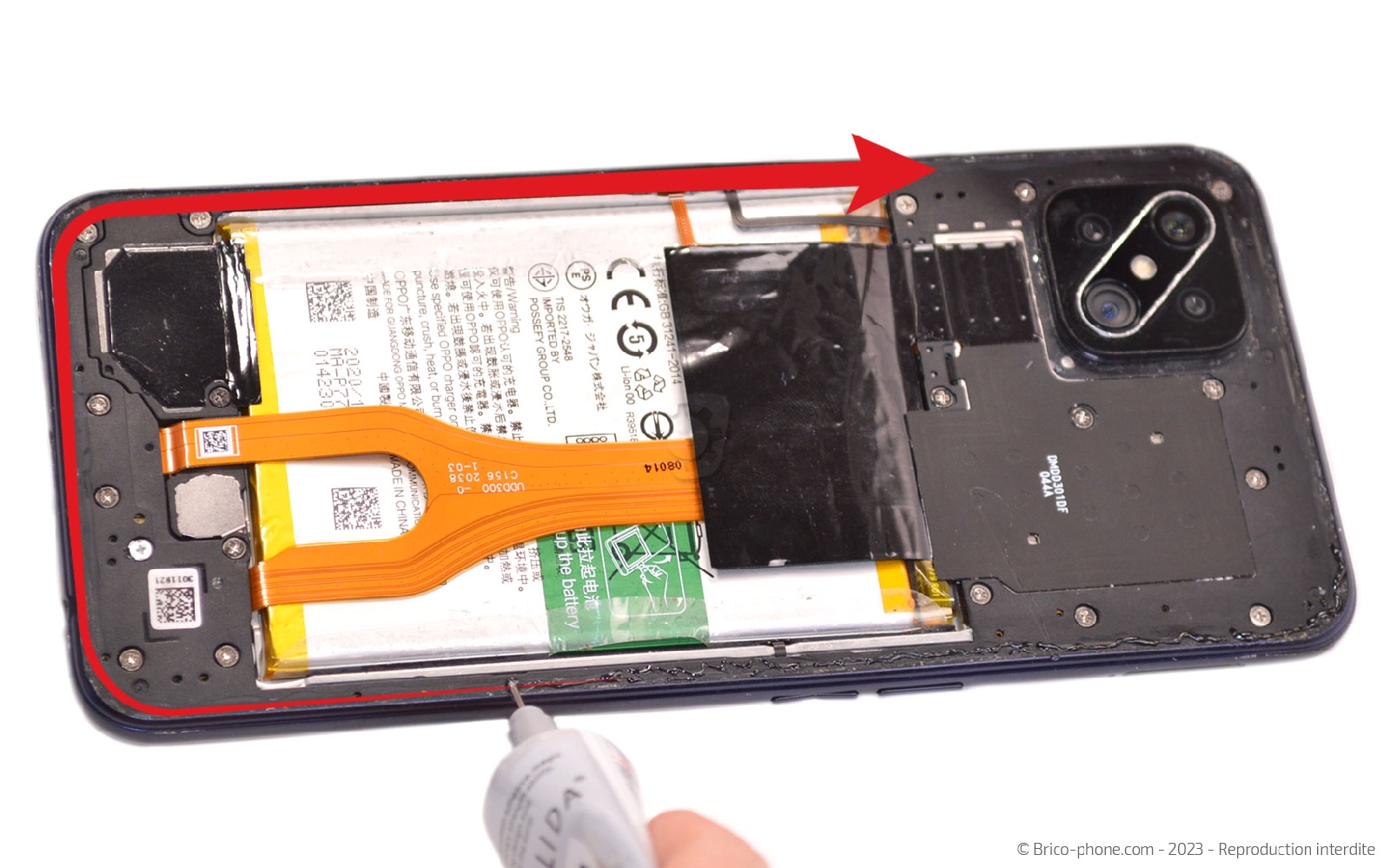 Comment changer le bloc écran sur Reno4 Z 5G photo 3