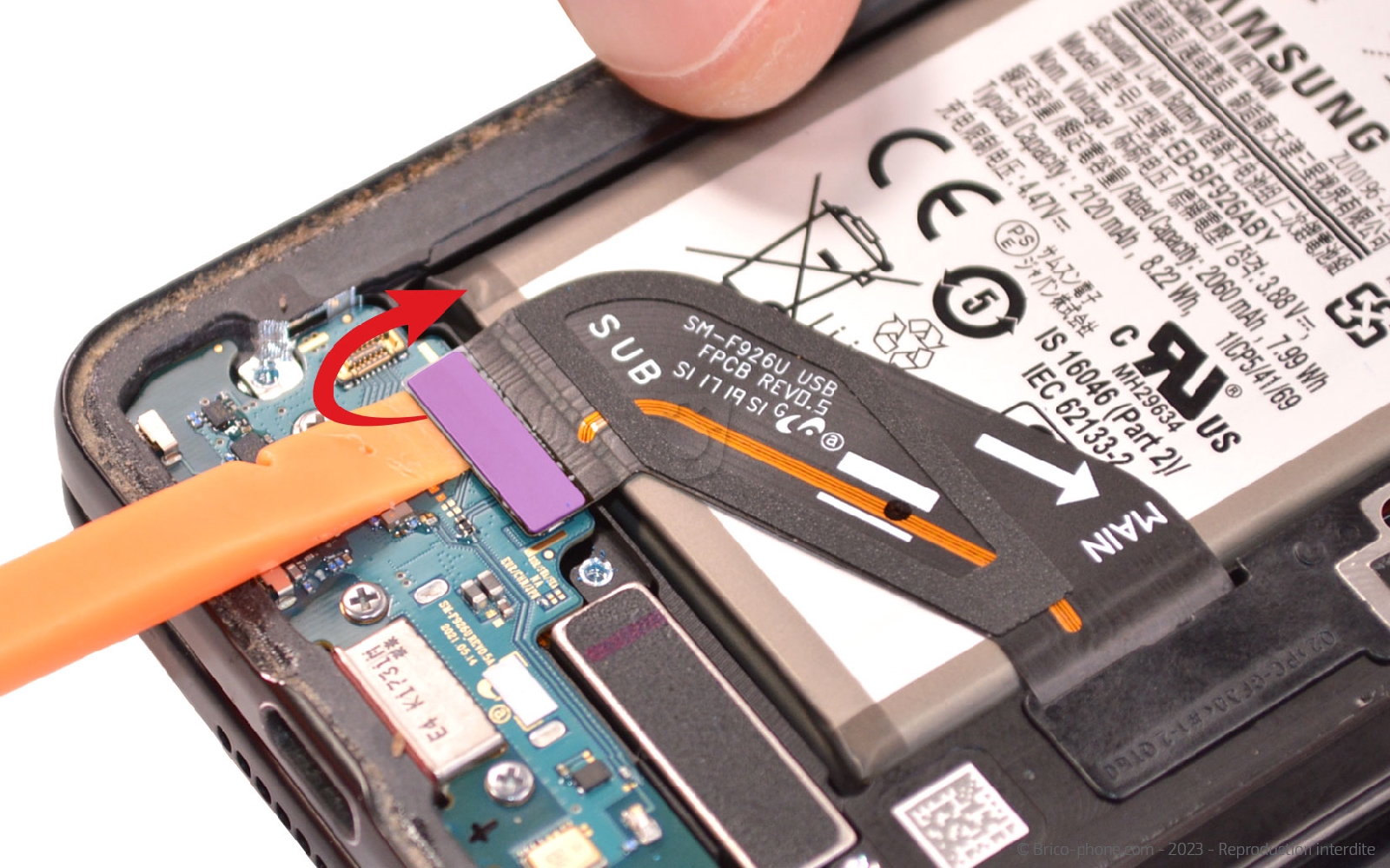 Comment remplacer la batterie principale sur Galaxy Z Fold3 photo 2