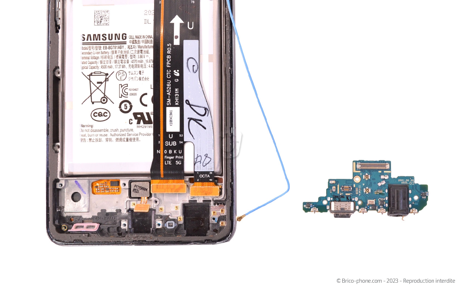 Comment changer le connecteur de charge sur Galaxy A52s photo 3