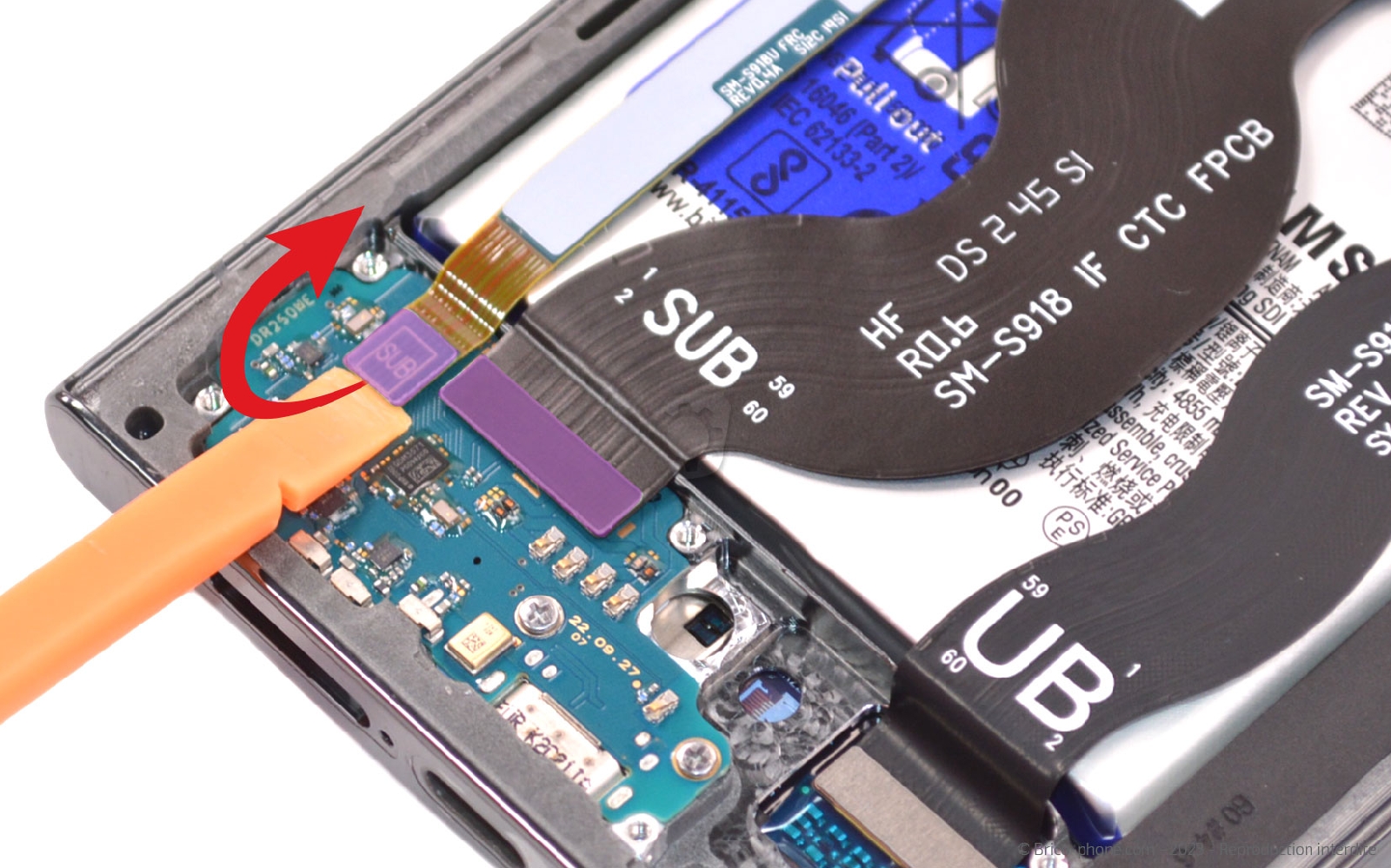 Comment changer le connecteur de charge sur Galaxy S23 Ultra photo 1