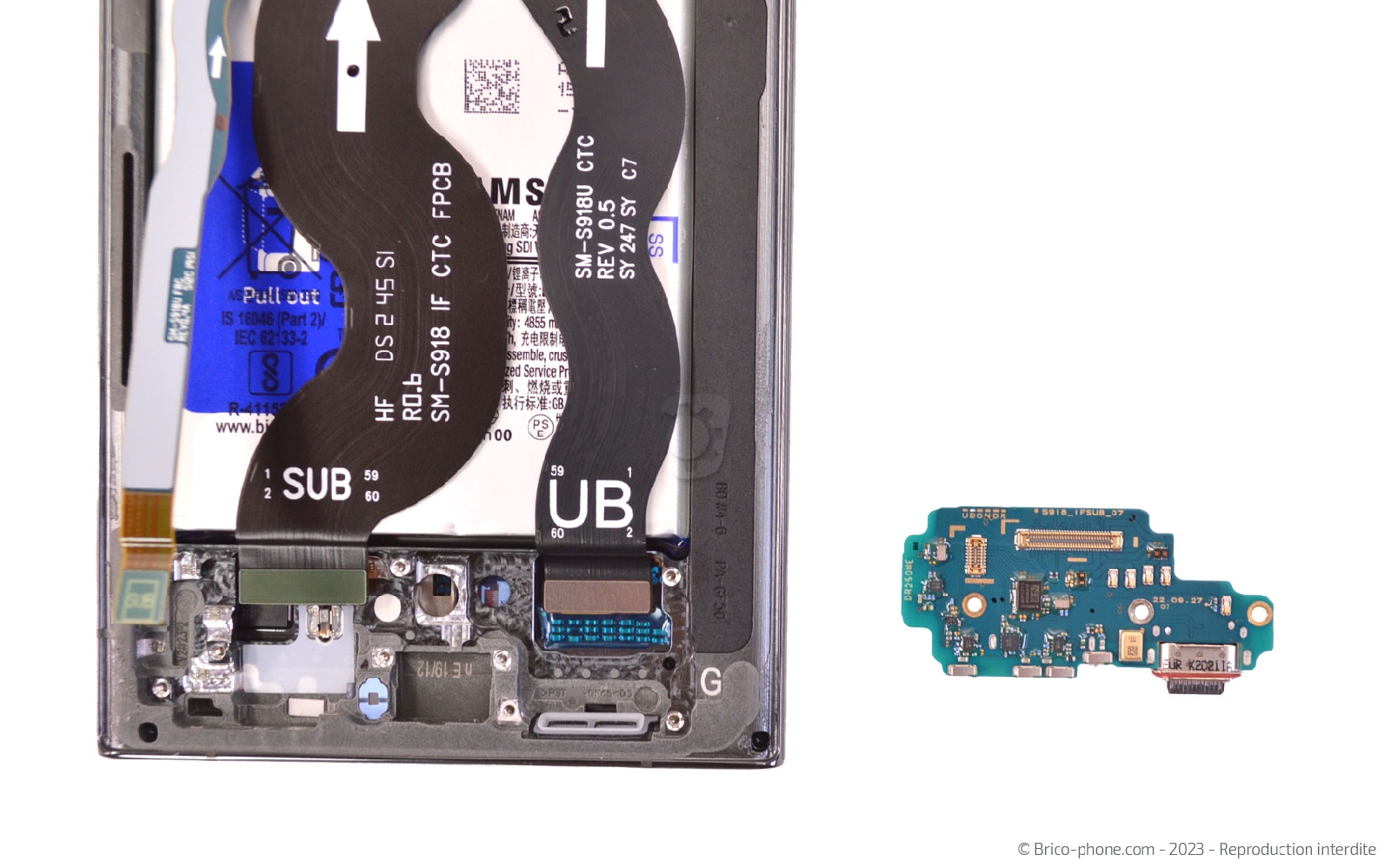 Comment changer le connecteur de charge sur Galaxy S23 Ultra photo 4