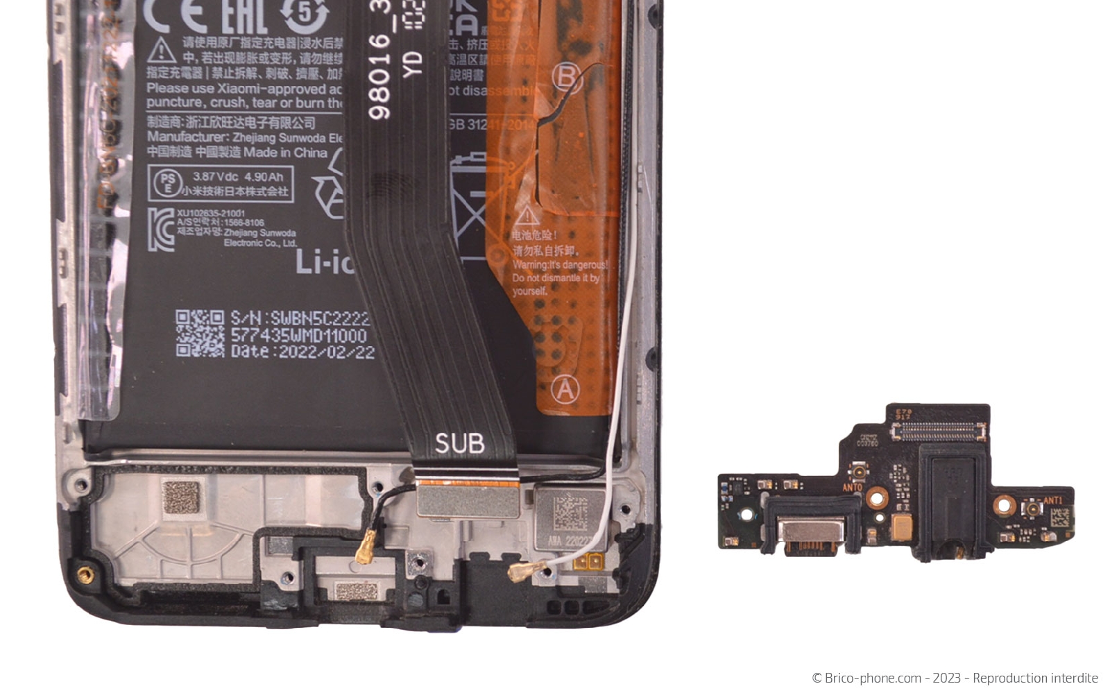 Comment changer le connecteur de charge sur Redmi Note 11S (5G) photo 2