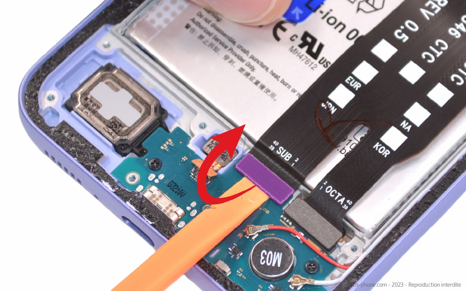 Comment changer le connecteur de charge sur Galaxy A34 5G photo 2