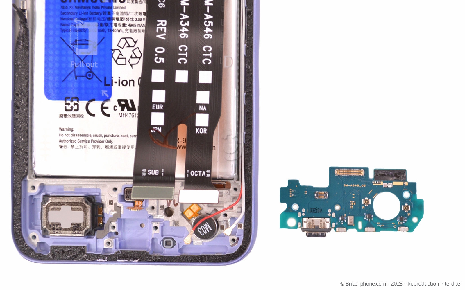 Comment changer le connecteur de charge sur Galaxy A34 5G photo 3