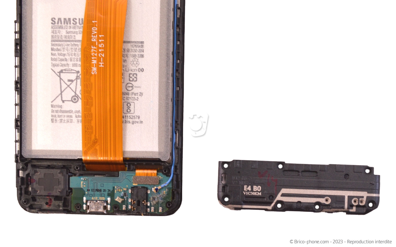 Comment remplacer le connecteur de charge sur Galaxy M12 photo 4