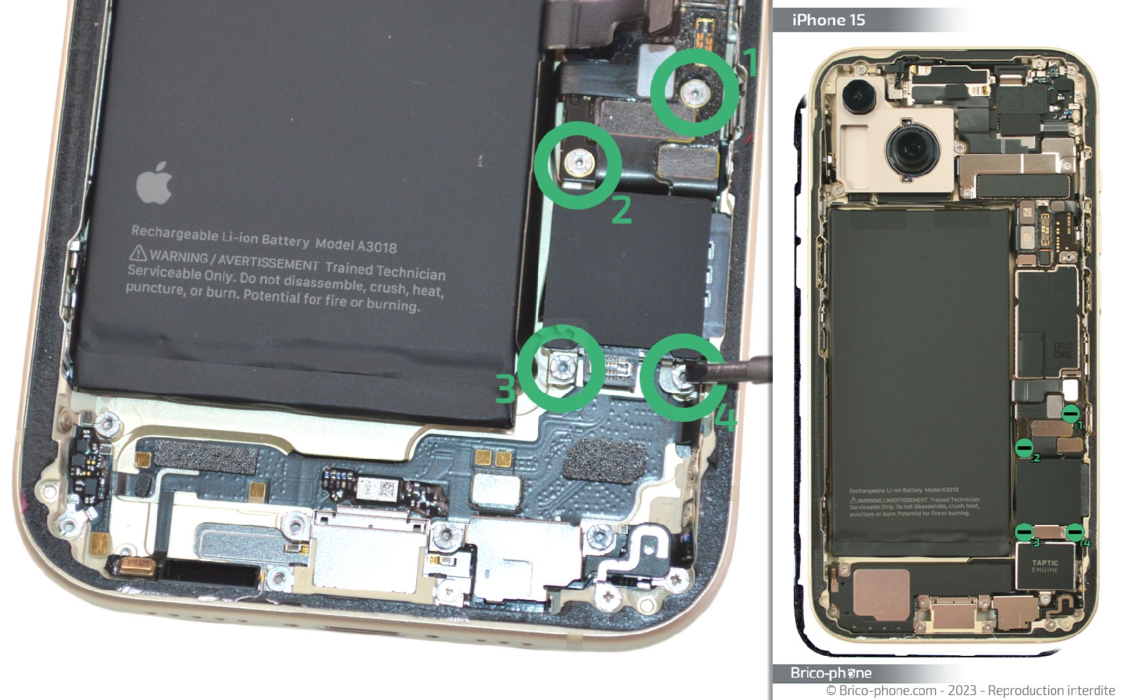 Set Complet De Vis Internes Pour IPhone 15 Pro Max - Vis Noires Pour Réparation