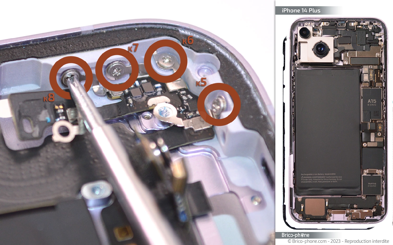 Comment chnager le connecteur de charge  sur iPhone 14 Plus photo 2