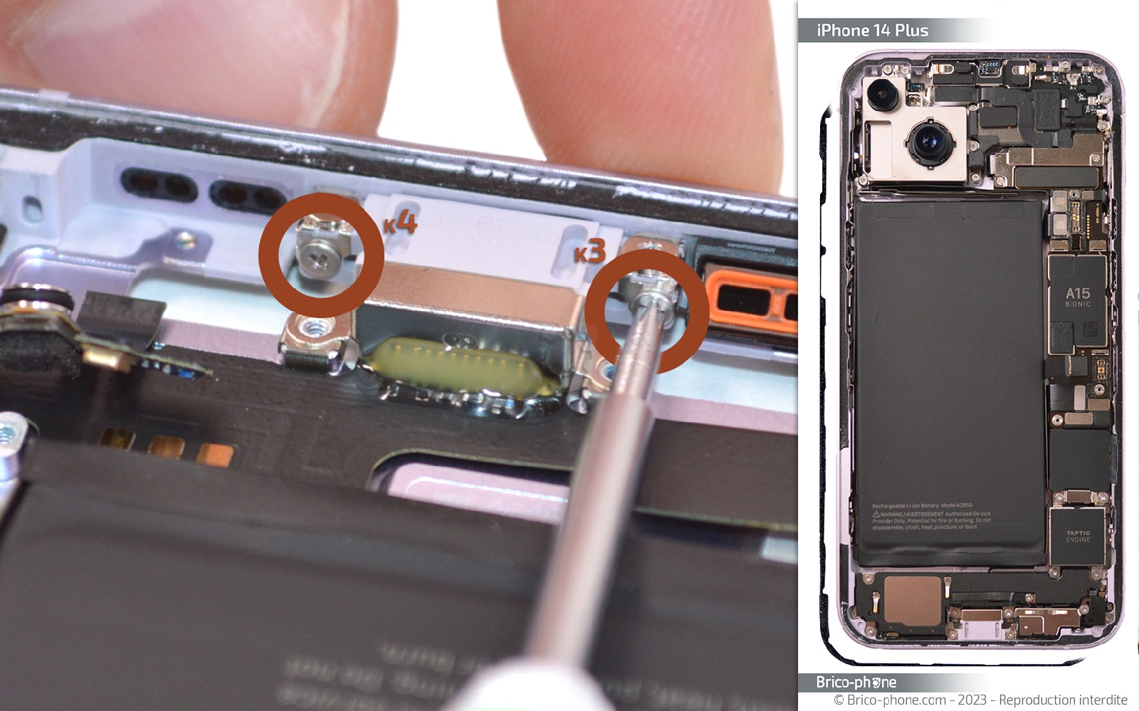 Comment chnager le connecteur de charge  sur iPhone 14 Plus photo 3