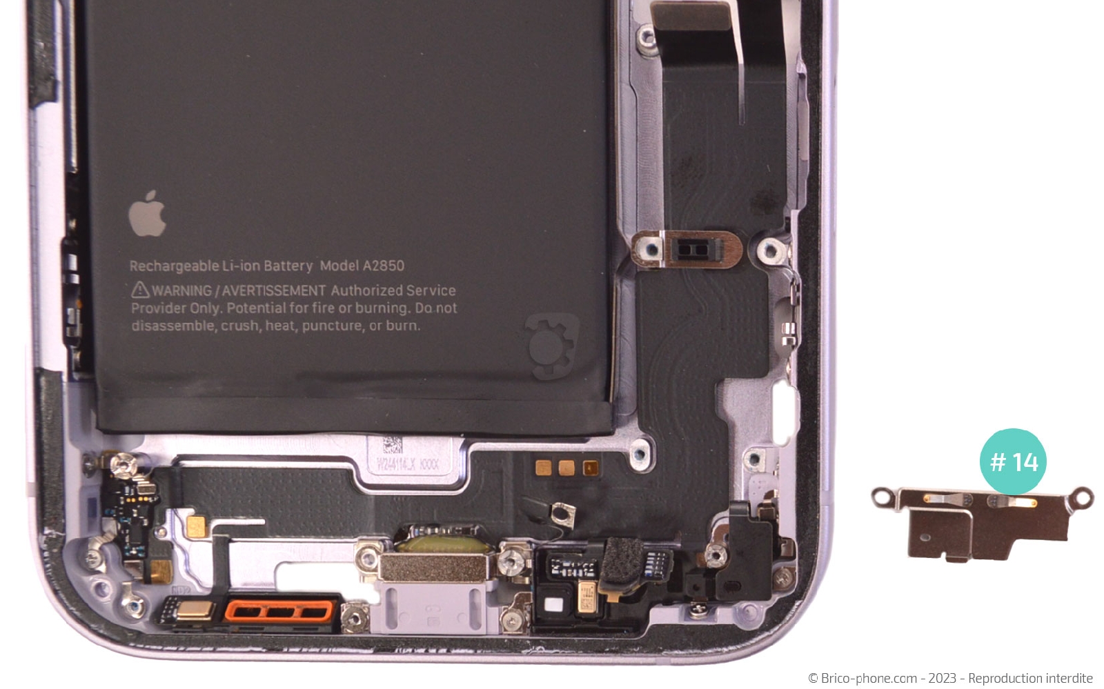 Comment chnager le connecteur de charge  sur iPhone 14 Plus photo 4