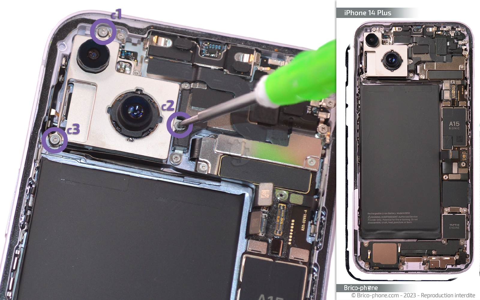 Comment changer le module des caméras arrière sur iPhone 14 Plus photo 1