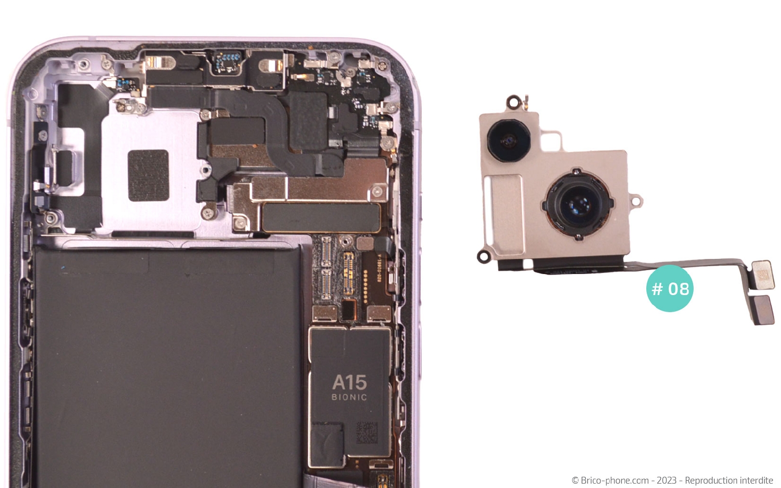 Comment changer le module des caméras arrière sur iPhone 14 Plus photo 3