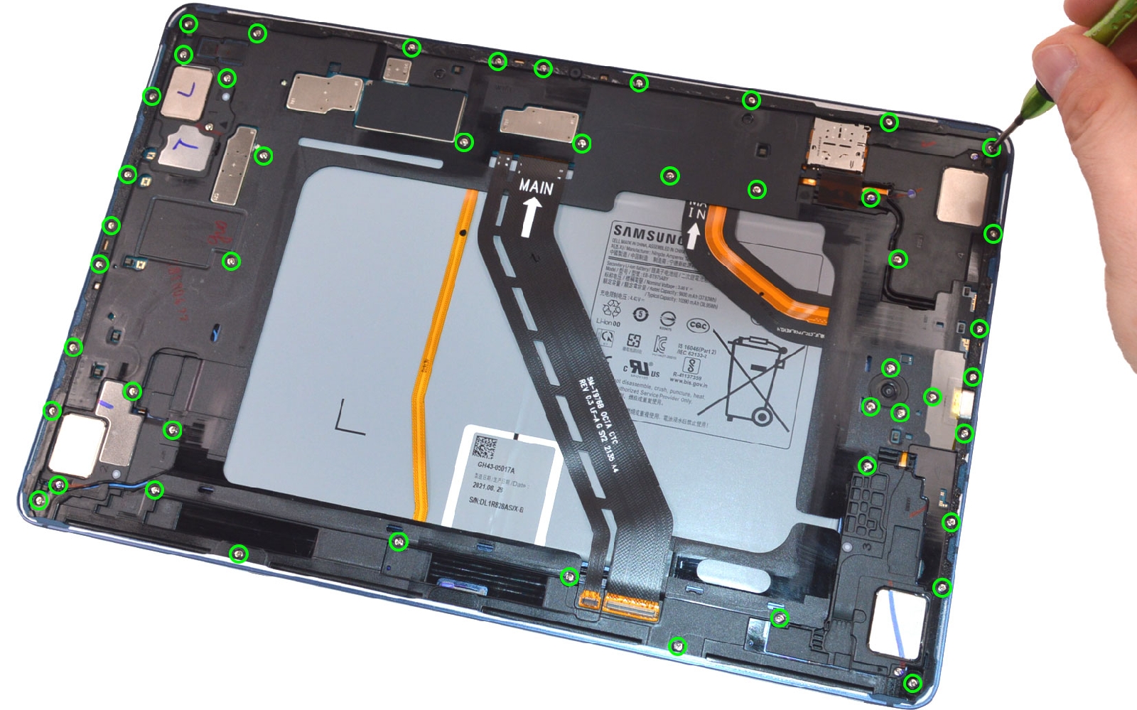 Comment changer le connecteur de charge  sur Galaxy Tab S7 Plus (SM-T970-SM-T976B) photo 1