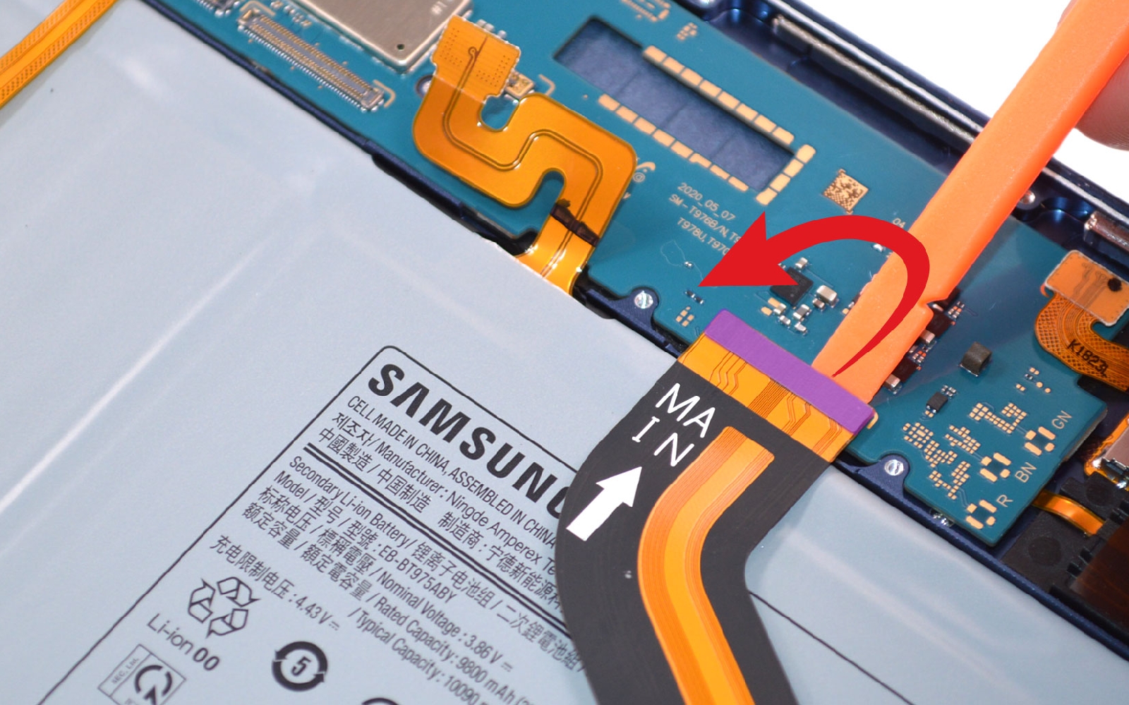 Comment changer le connecteur de charge  sur Galaxy Tab S7 Plus (SM-T970-SM-T976B) photo 1