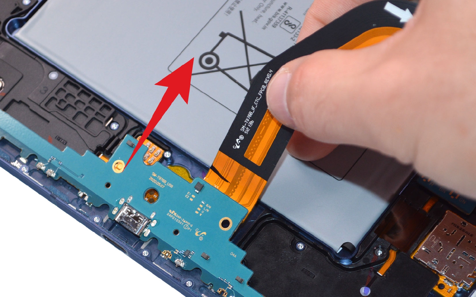 Comment changer le connecteur de charge  sur Galaxy Tab S7 Plus (SM-T970-SM-T976B) photo 2